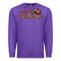 Purple football grandma with leopard Premium Sweatshirt - texasbilliewilder