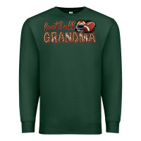 Sports Green football grandma with leopard Premium Sweatshirt - texasbilliewilder