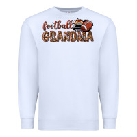 White football grandma with leopard Premium Sweatshirt - texasbilliewilder