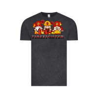 Vintage Black firefighter gnomes Vintage Tee - Artiststas