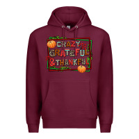 Burgundy crazy grateful and thankful Premium Hoodie - AdoDesignShop