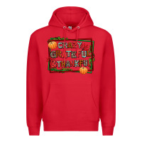 Red crazy grateful and thankful Premium Hoodie - AdoDesignShop