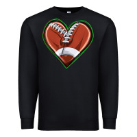 Black football heart Premium Sweatshirt - texasbilliewilder
