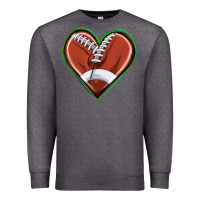 Charcoal Heather football heart Premium Sweatshirt - texasbilliewilder