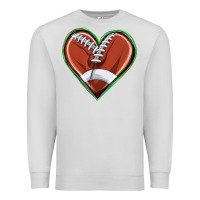 Dove Grey football heart Premium Sweatshirt - texasbilliewilder