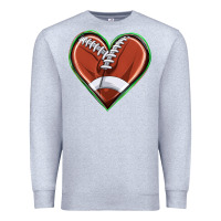 Heather Grey football heart Premium Sweatshirt - texasbilliewilder