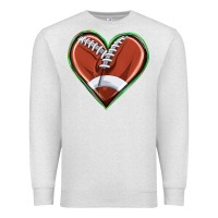 Oatmeal Heather football heart Premium Sweatshirt - texasbilliewilder