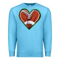 Ocean Blue football heart Premium Sweatshirt - texasbilliewilder
