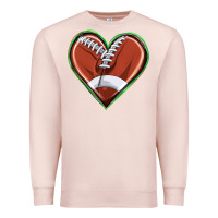 Pale Pink football heart Premium Sweatshirt - texasbilliewilder