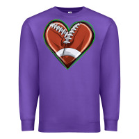 Purple football heart Premium Sweatshirt - texasbilliewilder