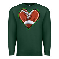 Sports Green football heart Premium Sweatshirt - texasbilliewilder