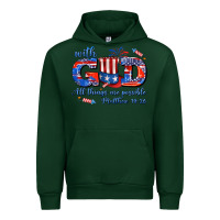 Forest Green with god all things are possible usa Urban Hoodie - AdoDesignShop