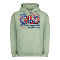Pigment Oil Green with god all things are possible usa Urban Hoodie - AdoDesignShop