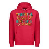 Cardinal thankful  blessed and kind of a mess Premium Hoodie - AdoDesignShop