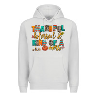 Dove Grey thankful  blessed and kind of a mess Premium Hoodie - AdoDesignShop