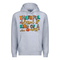 Heather Grey thankful  blessed and kind of a mess Premium Hoodie - AdoDesignShop