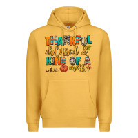 Mustard thankful  blessed and kind of a mess Premium Hoodie - AdoDesignShop