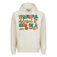 Oatmeal Heather thankful  blessed and kind of a mess Premium Hoodie - AdoDesignShop
