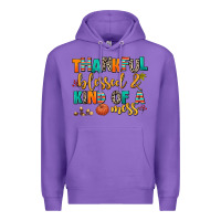 Purple thankful  blessed and kind of a mess Premium Hoodie - AdoDesignShop