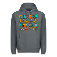 Rock thankful  blessed and kind of a mess Premium Hoodie - AdoDesignShop