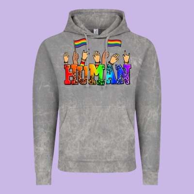 Human With Hands And Pride Flags Vintage Hoodie Designed By Adodesignshop