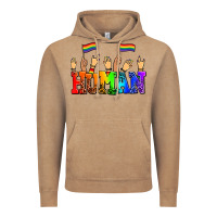 Vintage Coffee human with hands and pride flags Vintage Hoodie - AdoDesignShop