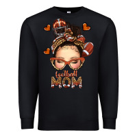 Black football messy bun mom Premium Sweatshirt - texasbilliewilder