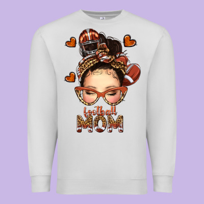 Premium Sweatshirt football messy bun mom