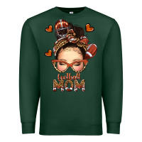 Sports Green football messy bun mom Premium Sweatshirt - texasbilliewilder