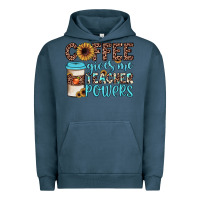 Pigment Midnight Navy coffee gives me teacher powers Urban Hoodie - JahusDesignShop