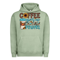 Pigment Oil Green coffee gives me teacher powers Urban Hoodie - JahusDesignShop