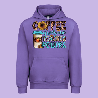 Coffee Gives Me Teacher Powers Urban Hoodie Designed By Jahusdesignshop