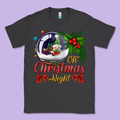 Oh Christmas Night Snow Globe Classic Tee Designed By Bundleandbundleshop