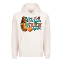 Pale Pink my blood type is pumpkin spice Premium Hoodie - AdoDesignShop