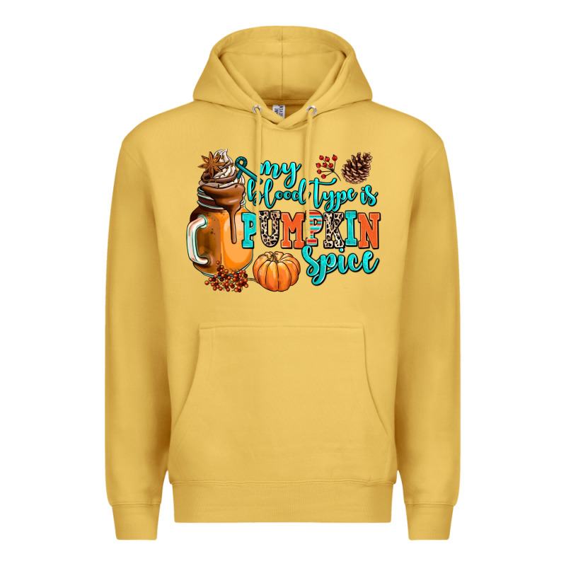 My Blood Type Is Pumpkin Spice Premium Hoodie by AdoDesignShop | Teevron