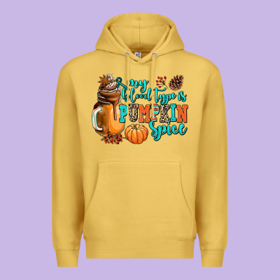 My Blood Type Is Pumpkin Spice Premium Hoodie Designed By Adodesignshop