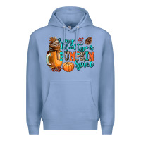 Colony Blue my blood type is pumpkin spice Premium Hoodie - AdoDesignShop