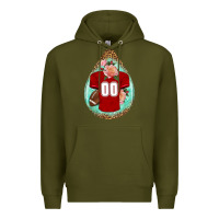 Army Green american football and western roses teardrop Premium Hoodie - BundleAndBundleShop