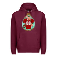 Burgundy american football and western roses teardrop Premium Hoodie - BundleAndBundleShop