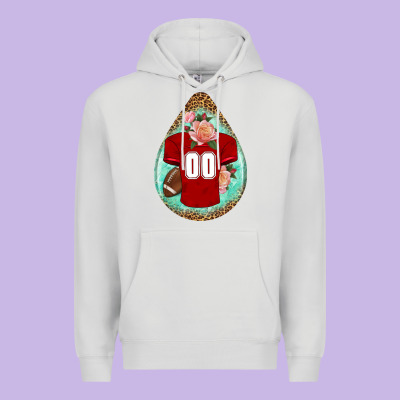 American Football And Western Roses Teardrop Premium Hoodie Designed By Bundleandbundleshop