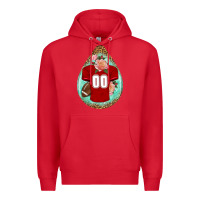 Red american football and western roses teardrop Premium Hoodie - BundleAndBundleShop