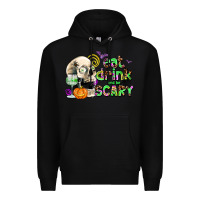 Black eat drınk and be scary Premium Hoodie - AdoDesignShop