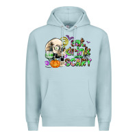 Blue Mist eat drınk and be scary Premium Hoodie - AdoDesignShop