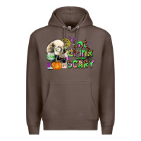 Coffee eat drınk and be scary Premium Hoodie - AdoDesignShop