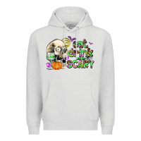 Dove Grey eat drınk and be scary Premium Hoodie - AdoDesignShop