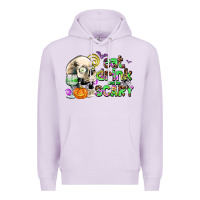 Lilac eat drınk and be scary Premium Hoodie - AdoDesignShop