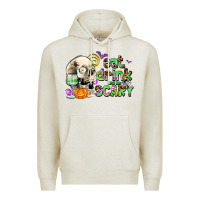Oatmeal Heather eat drınk and be scary Premium Hoodie - AdoDesignShop