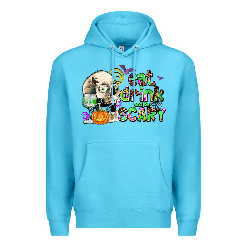 Eat Drınk And Be Scary Premium Hoodie by AdoDesignShop | Teevron