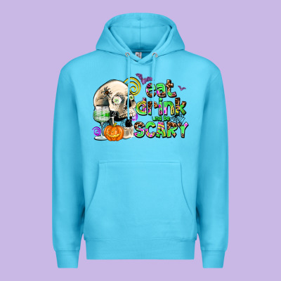 Eat Drınk And Be Scary Premium Hoodie Designed By Adodesignshop