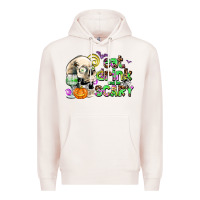 Pale Pink eat drınk and be scary Premium Hoodie - AdoDesignShop